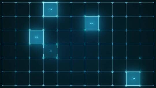 科技感方格大数据运算动态背景 (2)视频素材模板下载