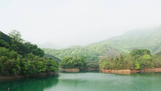 杭州西湖区龙坞镇光明寺水库航拍