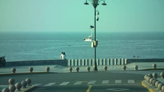 蓬莱海边公路浪漫街景