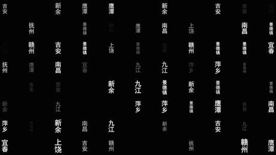 江西省各城市文字动画背景