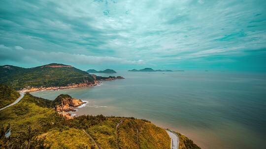 8k延时浙江温岭石塘对戒观景码头