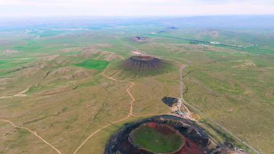 乌兰察布火山群航拍 内蒙古 乌兰哈达