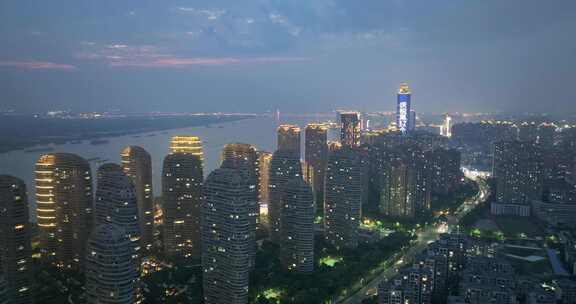 芜湖城市夜景 芜湖夜景航拍 滨江