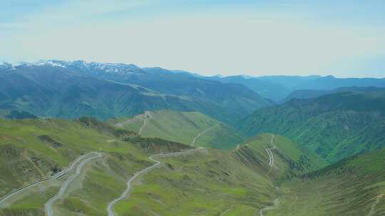 四川夹金山高山高原山区盘山公路深林航拍