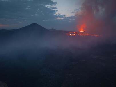 火山，火山，熔岩，冰岛