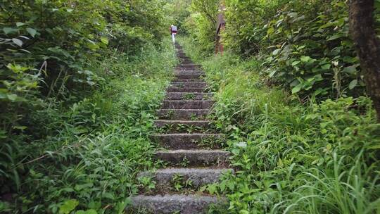 南岳衡山登山阶梯第一视角