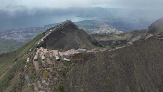 HDR印尼巴厘岛巴图尔火山航拍自然风光