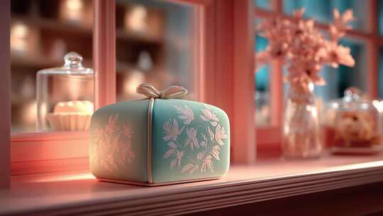 精致礼品盒静置窗台温馨浪漫