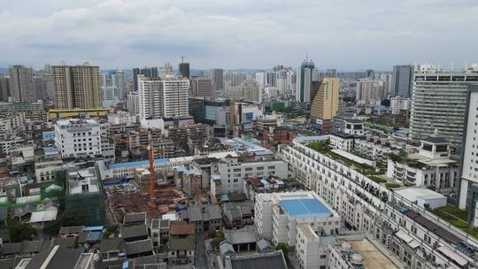 航拍广西南宁城市建设高楼大厦