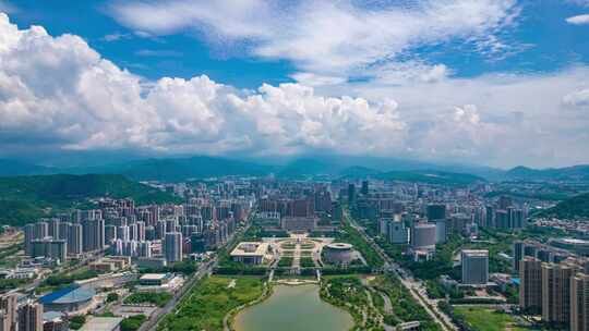 合集福建龙岩城市风光航拍延时