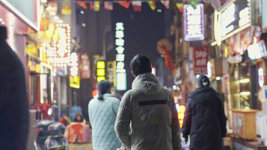 长沙坡子街太平街夜景实拍素材合集