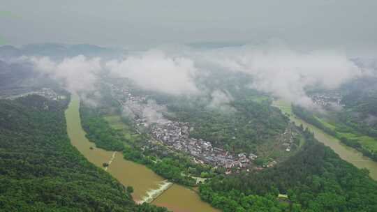 航拍丽水缙云仙都景区自然风光