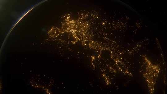 星球夜空夜景照明太空地球宇宙未来殖民地球