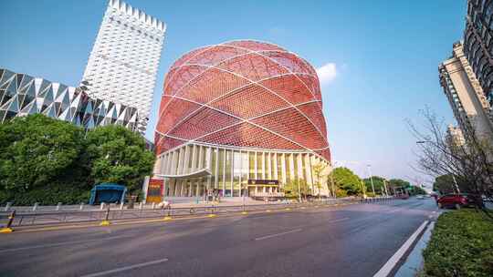 武汉_汉秀剧场_城市地标地面延时001视频素材模板下载