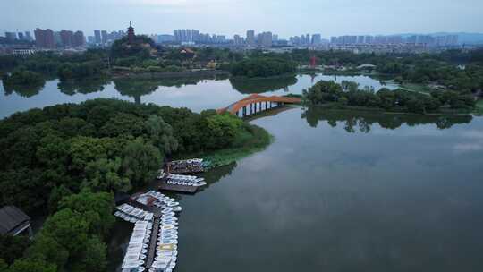 镇江金山公园景区金山寺航拍