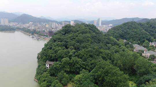 航拍浙江杭州桐庐山区自然风景