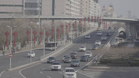 新年城市街道 过年热闹街道 街道灯笼