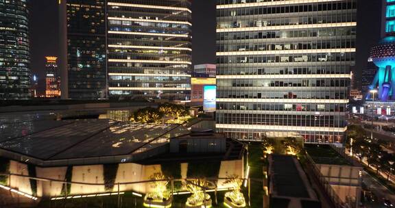 上海陆家嘴城市建筑夜景