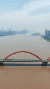 城市航拍湖南长沙福元路湘江大桥