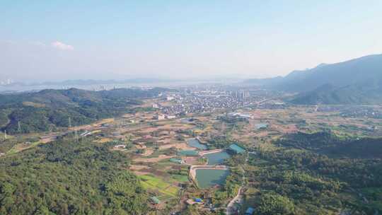 中国乡村浙江宁波宁海风景航拍