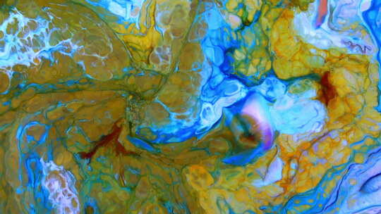 抽象彩色流体涂料纹理高清在线视频素材下载
