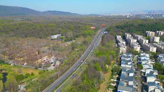 南京市玄武区钟山风景名胜区城市风景航拍视频素材模板下载