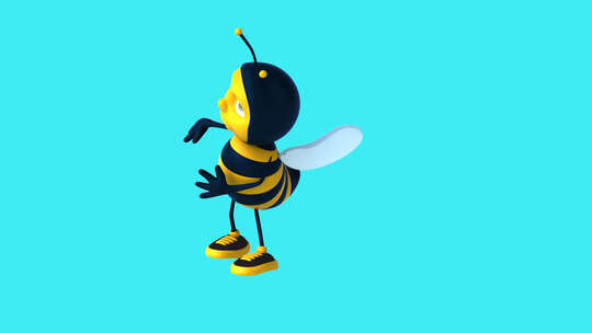 有趣的3D卡通蜜蜂跳舞（包括alpha通