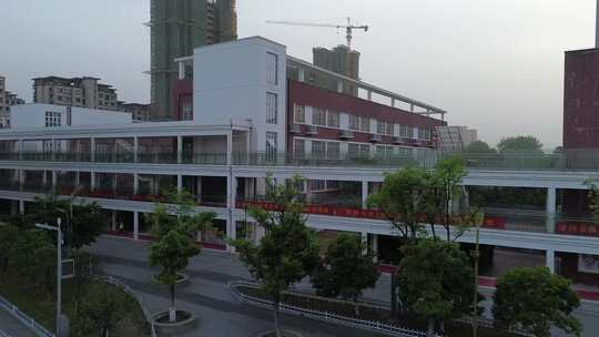 六安毛坦厂中学东城校区附属学校校园航拍