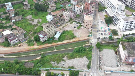 航拍深圳龙华区观澜城市生态环境