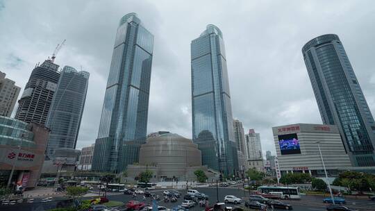 上海徐家汇商圈建筑视频素材模板下载