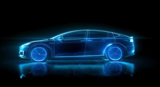 新能源汽车企业汽车产品-汽车光影背景效果