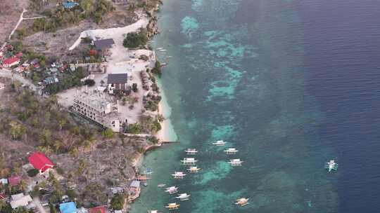 海岛海边休闲度假区航拍空镜