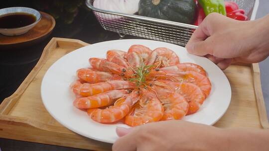 南美对虾菜品视频素材模板下载