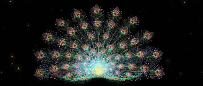 孔雀舞  孔雀开屏  舞台背景