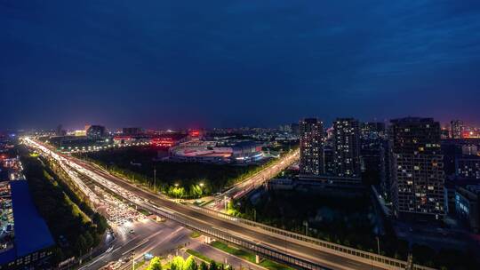 【正版素材】山东临沂双岭路高架2夜景