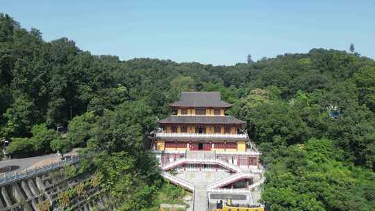 湖北鄂州市西山风景区古灵泉寺航拍