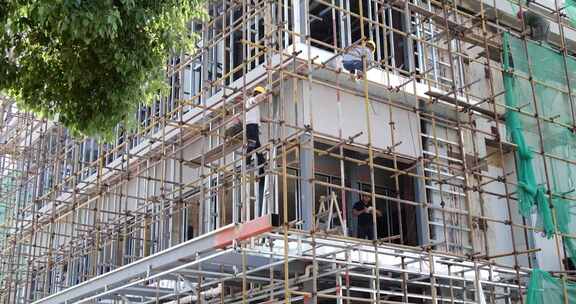 建筑工地 建设施工 工人工作 农民工