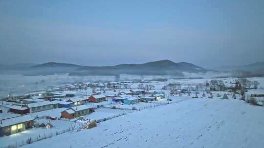 【合集】东北乡村雪后夜景