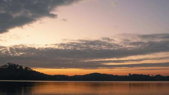 东莞同沙生态公园夜景湖光山色风光延时