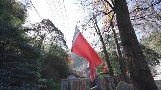 石屋坑中共皖浙赣省委驻地旧址纪念馆的党旗