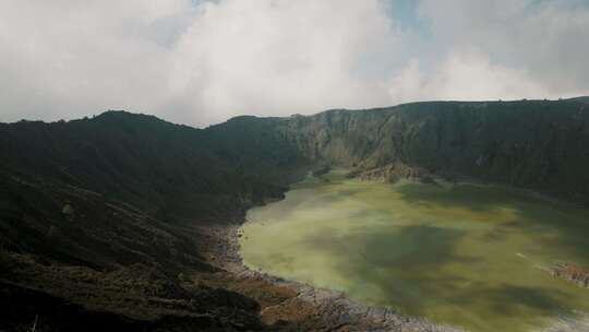 火山，墨西哥，火山口湖，雾