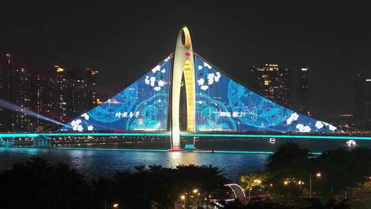 广州猎德大桥灯光秀