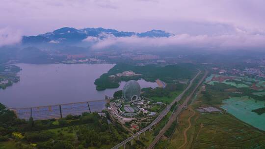 北京雁栖湖云海4k航拍视频