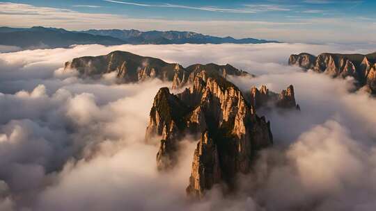 群山云海高空俯瞰美景