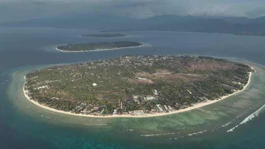 HDR印尼龙目吉利群岛自然风光航拍视频素材模板下载