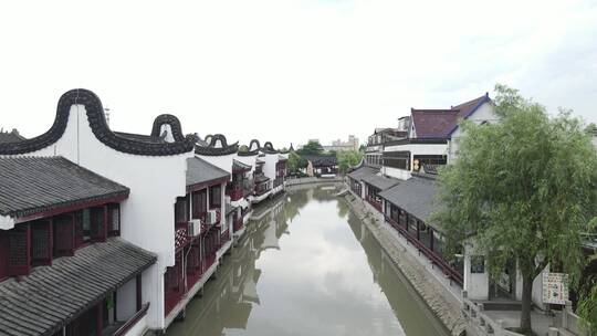 上海召稼楼古镇全景特写4K航拍原素材