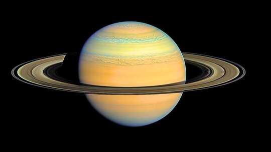璀璨土星光环环绕 气态行星行星表面环带结