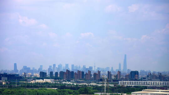 大气城市风景 航拍延时