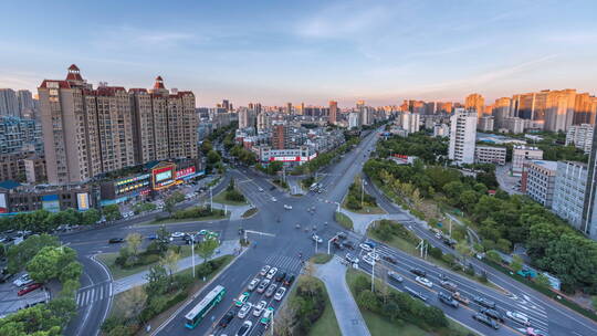 九江市九瑞大道黄昏入夜延时