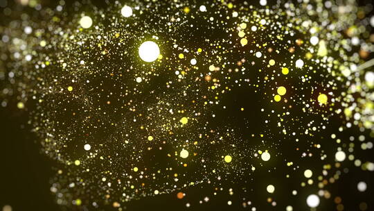 金色闪烁发光粒子造型叠加背景视频素材7